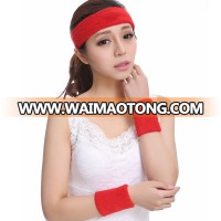 cotton customize sports terry wrist Bracer band and headband